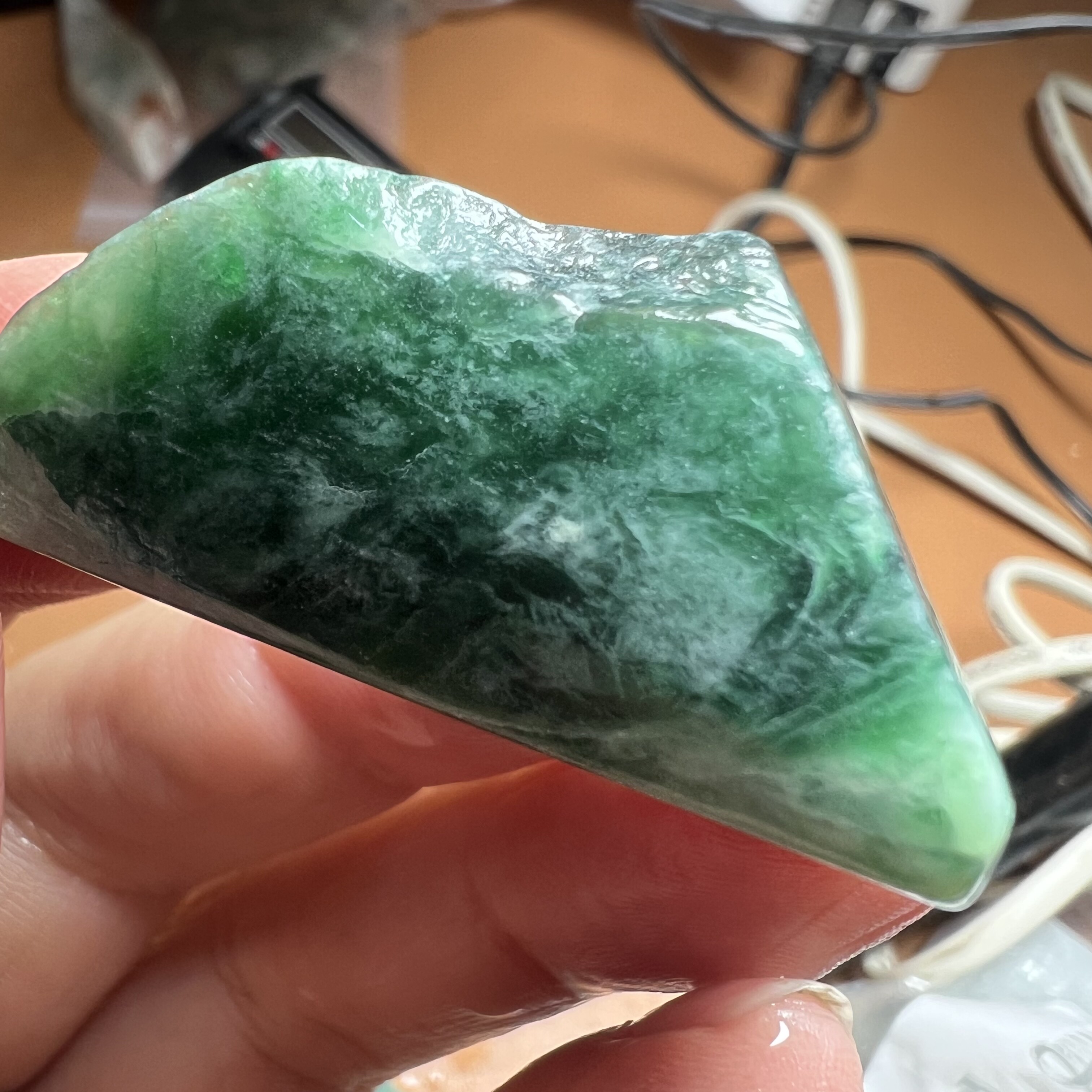 缅甸天然翡翠a货糯冰种蓝绿吊坠颈饰