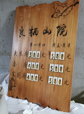 挂牌价目牌可变动民宿价目牌