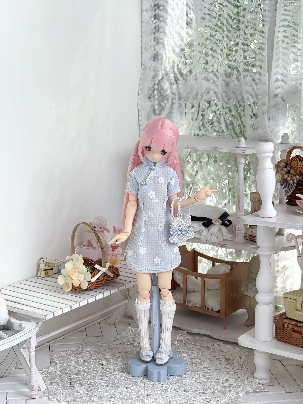 Azone二代m小花特六娃衣旗袍花色款ob22/24Blythe小布三代S不燃体图片