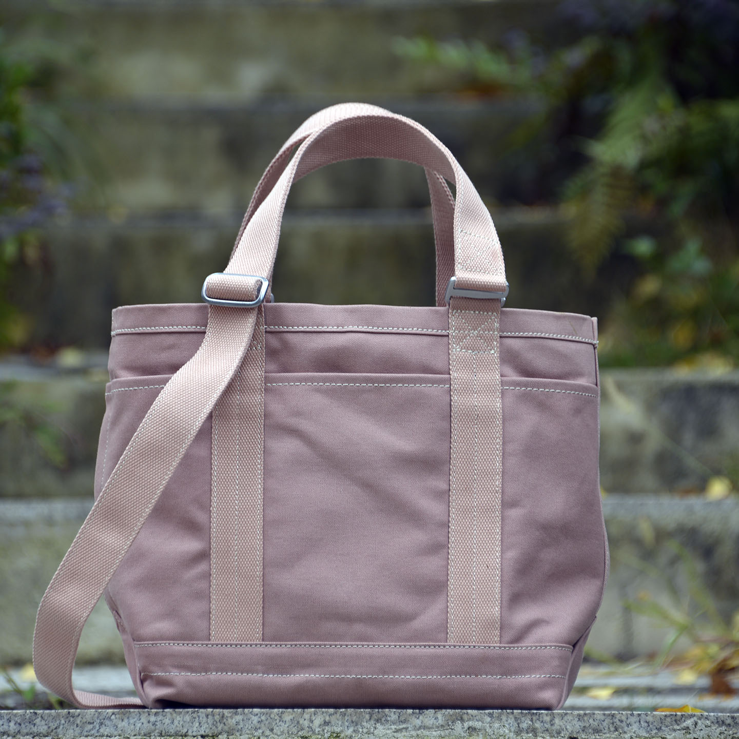 藕粉硬挺帆布包tote美国DURAFLEX银扣双单肩斜挎手提男女uivy原创