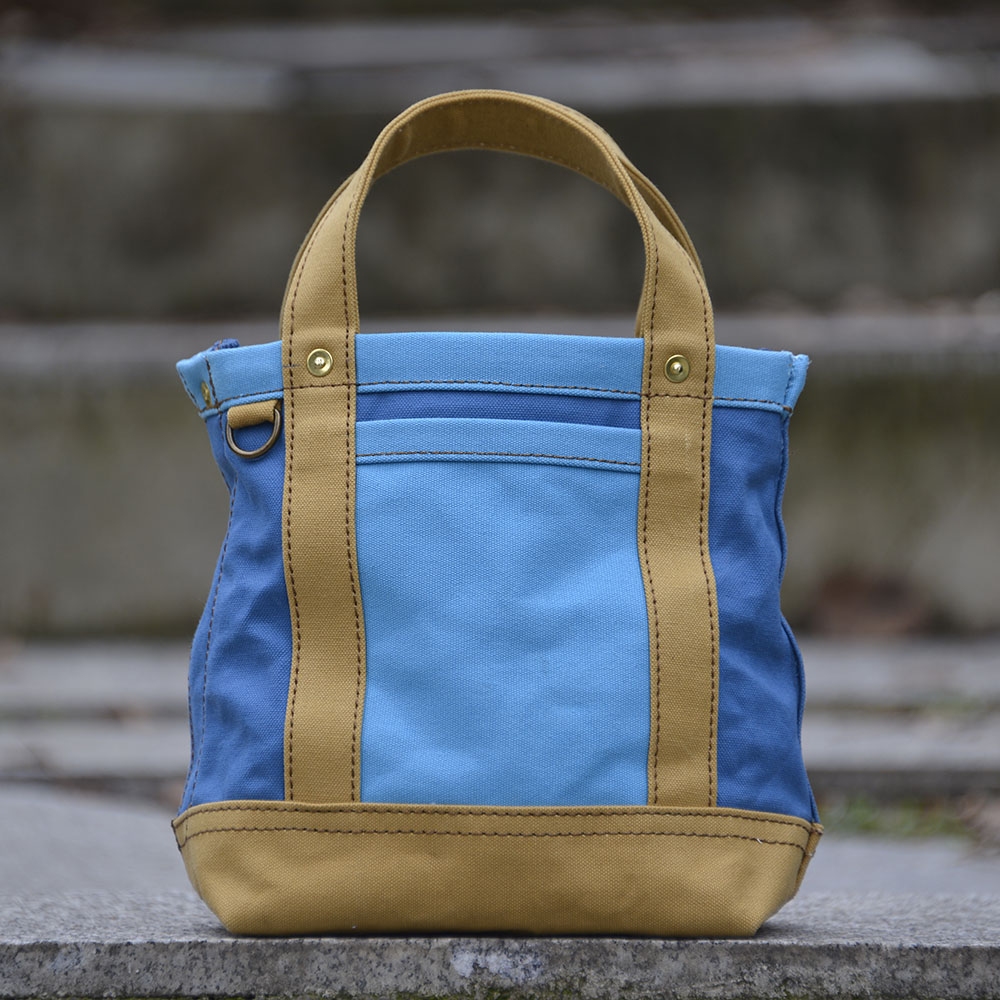重磅厚硬帆布托特tote包 迷你 黄蓝 斜挎手提通勤原创设计uivy