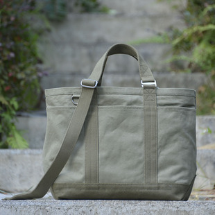 军绿硬挺帆布包tote可水洗不掉色双肩单肩斜挎手提DURAFLEX扣uivy