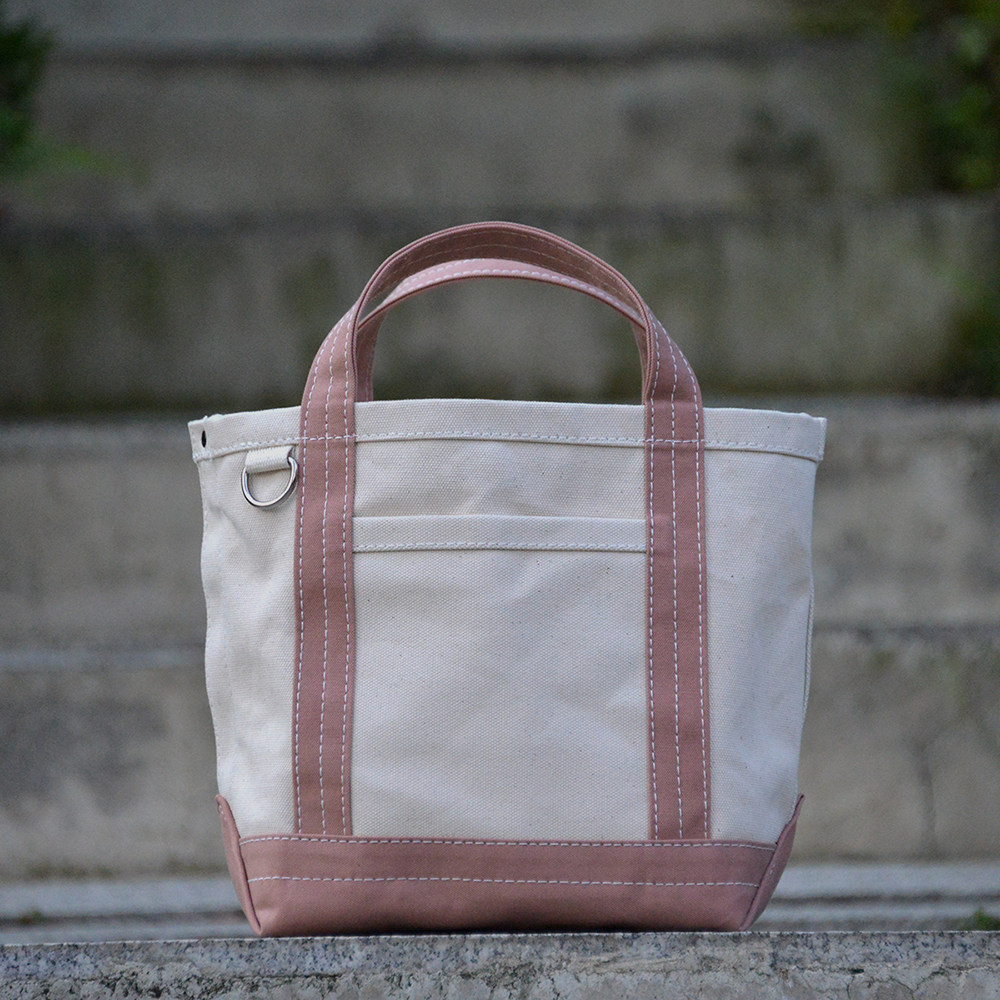 硬挺薄帆布托特tote包  白 藕粉  轻便挺立单肩手提 uivy设计