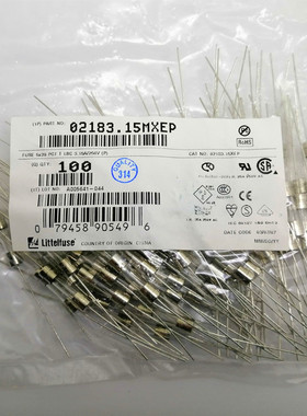 5*20 美国力特 玻璃慢断 保险丝 02183.15MXEP  T3.15AL250VP引脚