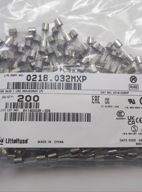 美国力特5*20 玻璃保险丝管 LF.T32mAL250VP 慢熔断 0218.032MXP