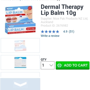 新西兰直邮药房dermal therapy润唇膏修护死皮干裂10g滋润