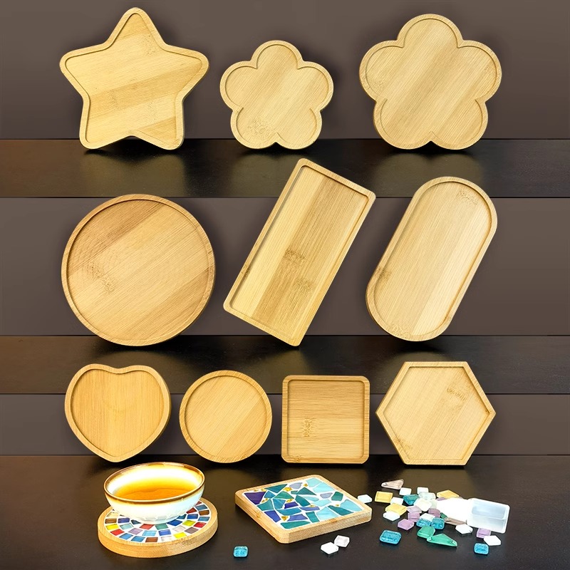 儿童手工马赛克diy杯垫底胚制作材料包套装填缝剂美工装饰白胚板