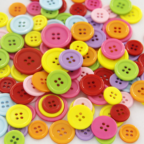 塑料纽扣儿童手工材料彩色花纽扣幼儿园手工纽扣粘贴绘画制作