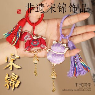 宋锦发卡手工diy材料包非遗中式发饰发绳金属发卡包布三八妇女节