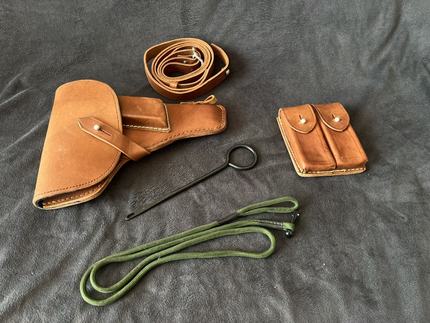 保真80年代54式套苏联TT33托卡列夫牛皮套双联套仓包钢通条防丢绳