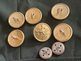 老货原品正品常服纽扣一套金黄色金属纽扣有磨损品6大2小DIY扣组