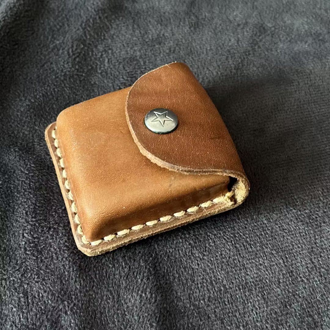 57式指北针打火机皮盒皮套厚牛皮