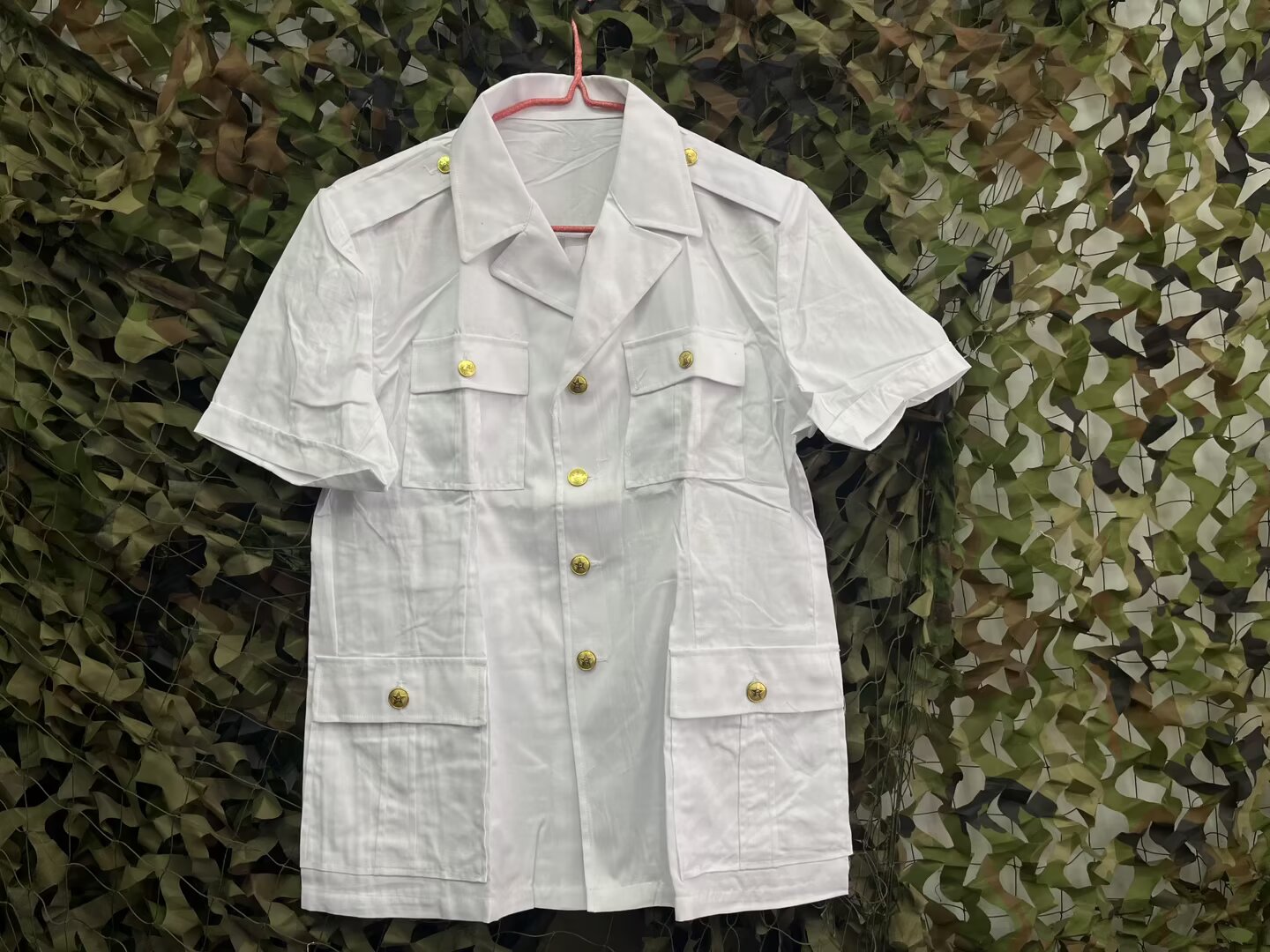 保真老货80年代8.5款海款白色衬衫老式常服短袖正品正装速干衬衫