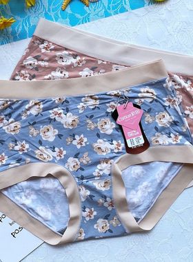 新款彩田女内裤31829高腰莫代尔石墨烯抗菌性感无痕包臀大码印花