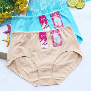 妈妈裤 彩田 纯色舒适短裤 高腰纯棉大条胖三角女士内裤 中老年 XXL码