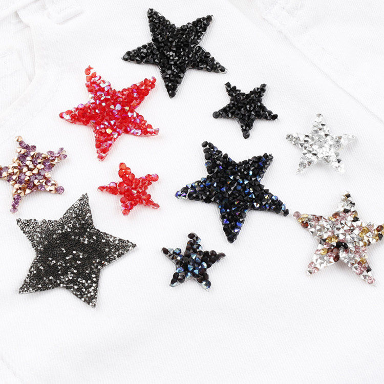 Size about 2.5cm black silvery Rhinestone Resin Diamond Little Star clothes trousers Patch Sticker Hot press clothin the Home Fabric , Sew DIY Material,Tools and finished products , Sew DIY Fitting/Accessories/Accessories , Fabric sticker  category - from Buy2taobao.com to provide professional Taobao agent buy service