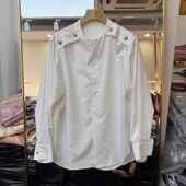 新款 流行女装 衬衫 欧洲站2026年春装 上衣小衫 肩部磁吸扣宽松显瘦潮