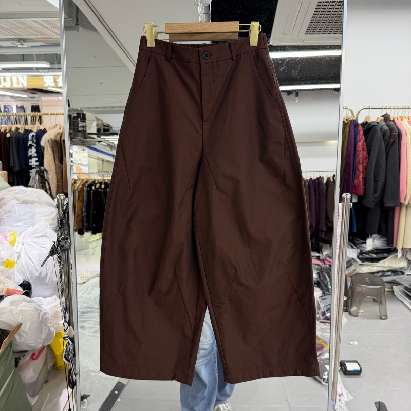 2025年秋装新款流行女装弯刀裤棉布裤子宽松显瘦简约百搭显气质潮