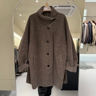 骆驼绒双面羊绒大衣外套立领阔版 流行女装 显瘦加厚 新款 2025年冬装