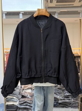 欧洲站2026年秋装新款流行女装短款外套棒球服宽松显瘦下摆抽绳潮