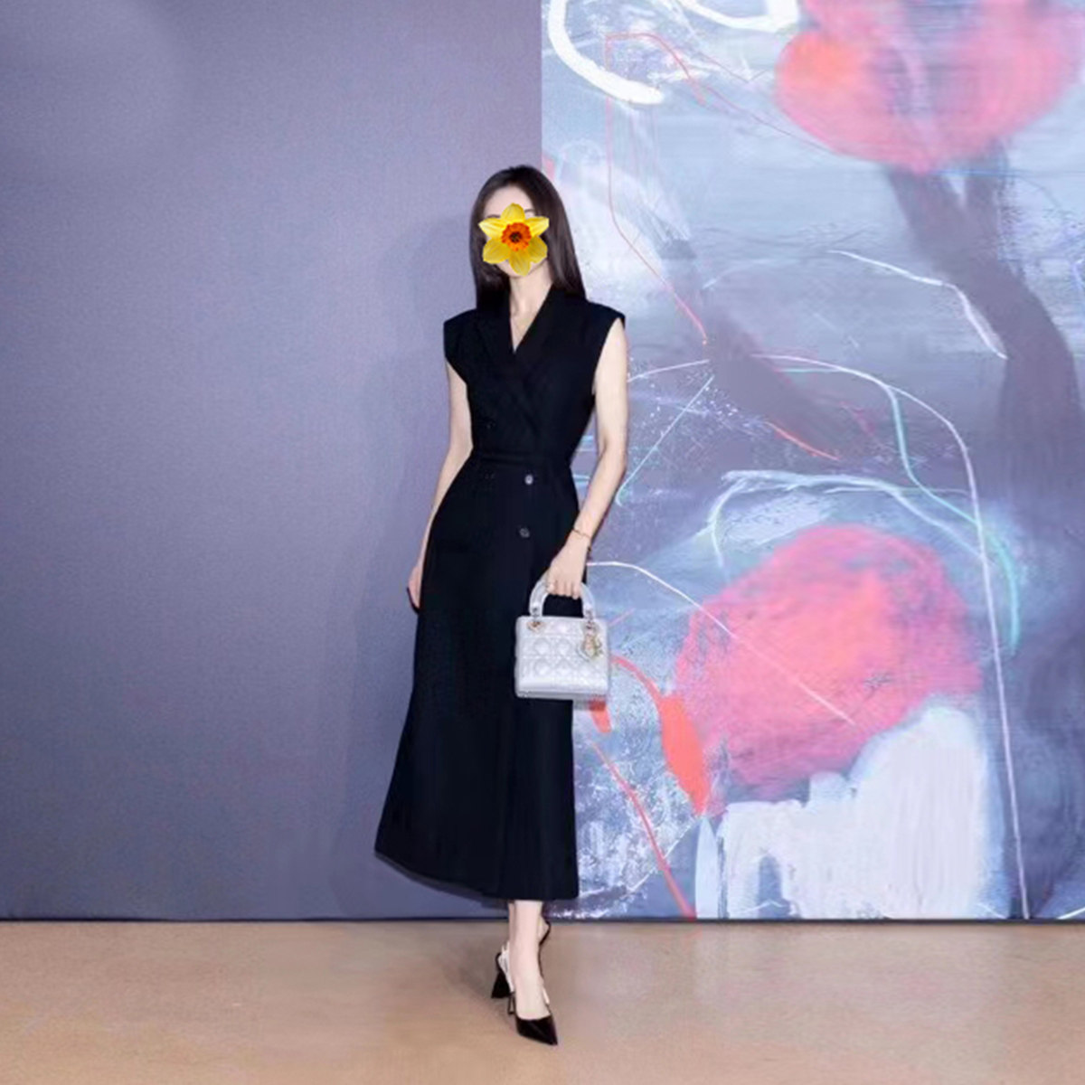 轻奢A型其他纯色双排扣无袖百搭