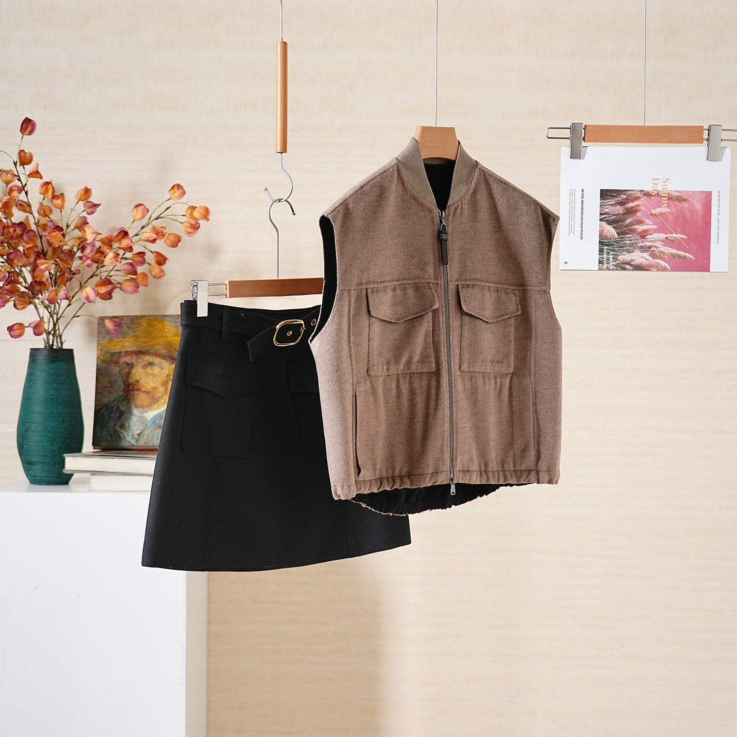 BC珠链无袖拉链马夹外套