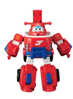 超级飞侠新品儿童玩具Q版机器人套装小爱乐迪多多包警长变形玩具