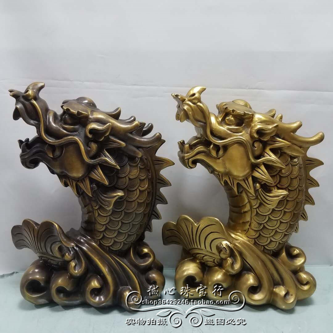 龙头鱼鳌鱼桌面螭吻精品纯铜电视柜摆件工艺开业节日家居装饰礼品