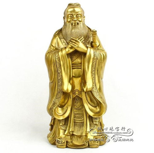 摆件书房孔子像纯铜礼品祝福中式