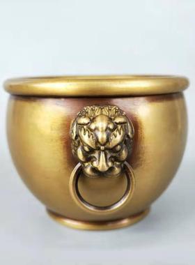 仿古风纯铜香炉烟灰缸金蟾故宫狮
