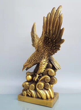 雄鹰摆件纯铜大展宏图大鹏展翅客厅家居老鹰办公室铜鹰装饰工艺品