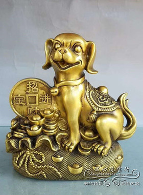 纯铜聚宝盆生肖狗招财