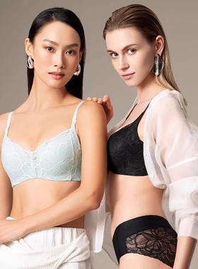Triumph/黛安芬灵动舒适圈新品内衣女蕾丝薄款软钢圈文胸16R9005