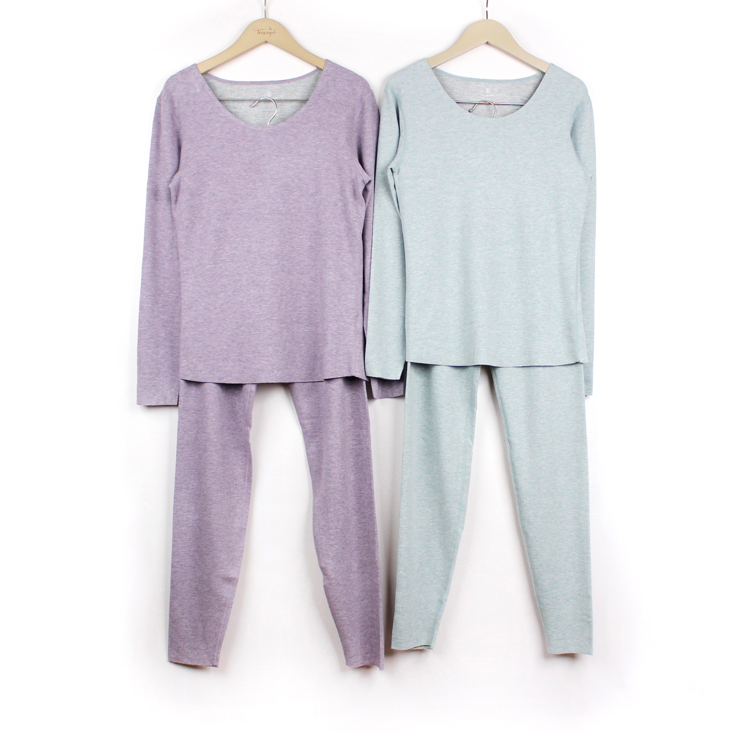 清仓伊尚杰女圆领长袖保暖套装