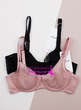 Triumph/黛安芬经典老花内衣女大胸显小兔耳薄款舒适文胸29R648