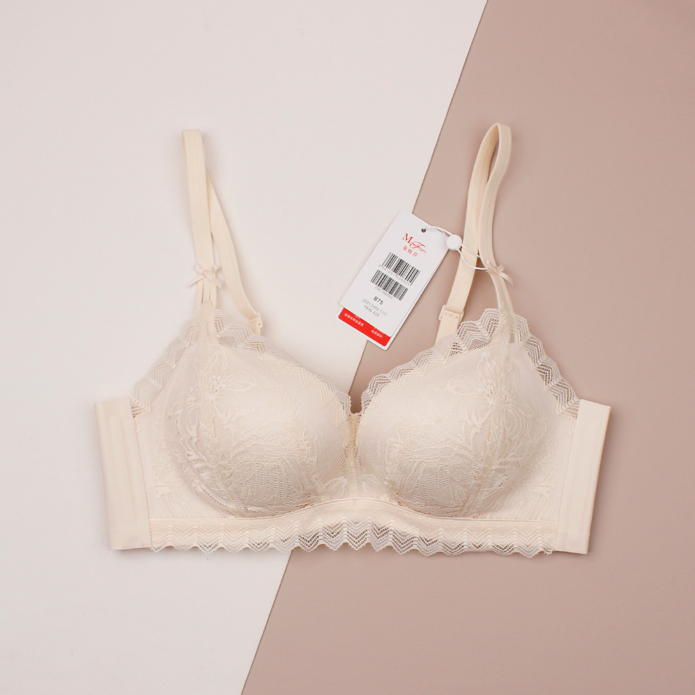 曼*芬25秋冬无钢圈聚拢薄款大胸显小女士文胸蕾丝小胸罩20812460