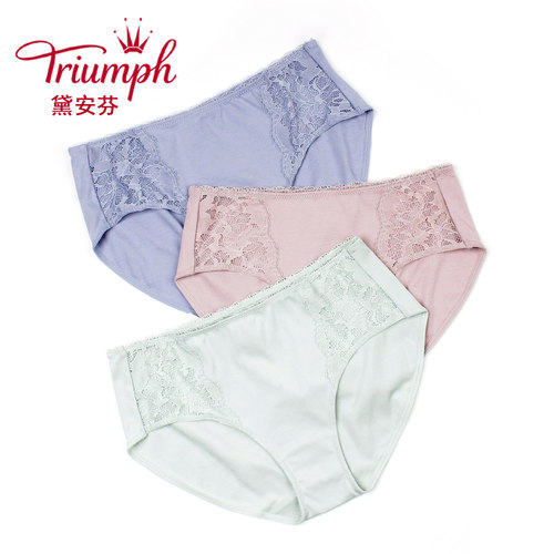 黛安芬悠柔棉新内裤16-8735 11-1832配套蕾丝中腰平角小裤87-2253