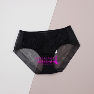 黛安芬性感黑色网纱中腰三角内裤 87R2452 女收腹无痕收腹内裤