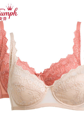 黛安芬经典大码夏季薄款内衣收副乳舒适蕾丝文胸大红19-575I包邮