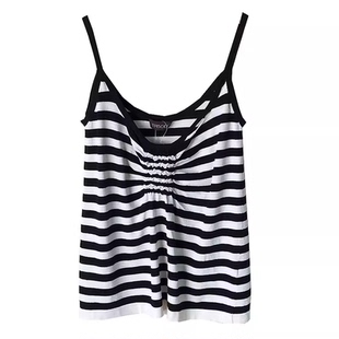 142450 通勤优雅百搭撞色条纹针织背心吊带 西E 柜900艾碧素美式