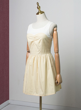 美式复古杰西卡旗下色彩十八时尚拼接连衣裙专柜正品 H03170