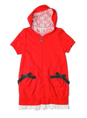 皇冠西西威莎 570 女外套拼接连帽分袖中长款卫衣 D92141