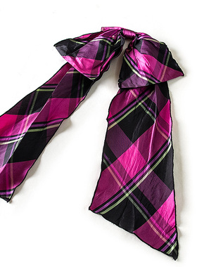 女士校园风百搭彩色蝴蝶结夸张可爱格子装饰领结假领800001-260