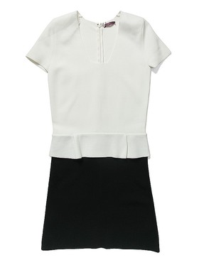 皇冠西西杰西卡女裙通勤拼接气质针织连衣裙1990jessica 23227E