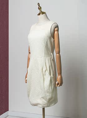 皇冠西西杰西卡时尚潮流百搭毛呢拼接背心裙连衣裙20517D