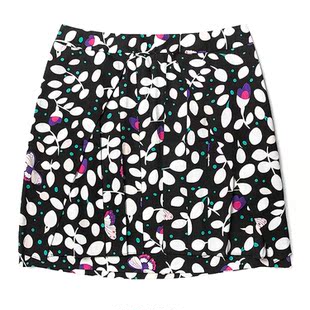 皇冠西西杰西卡红夏季女拼接高端印花修身百搭半身短裙804111