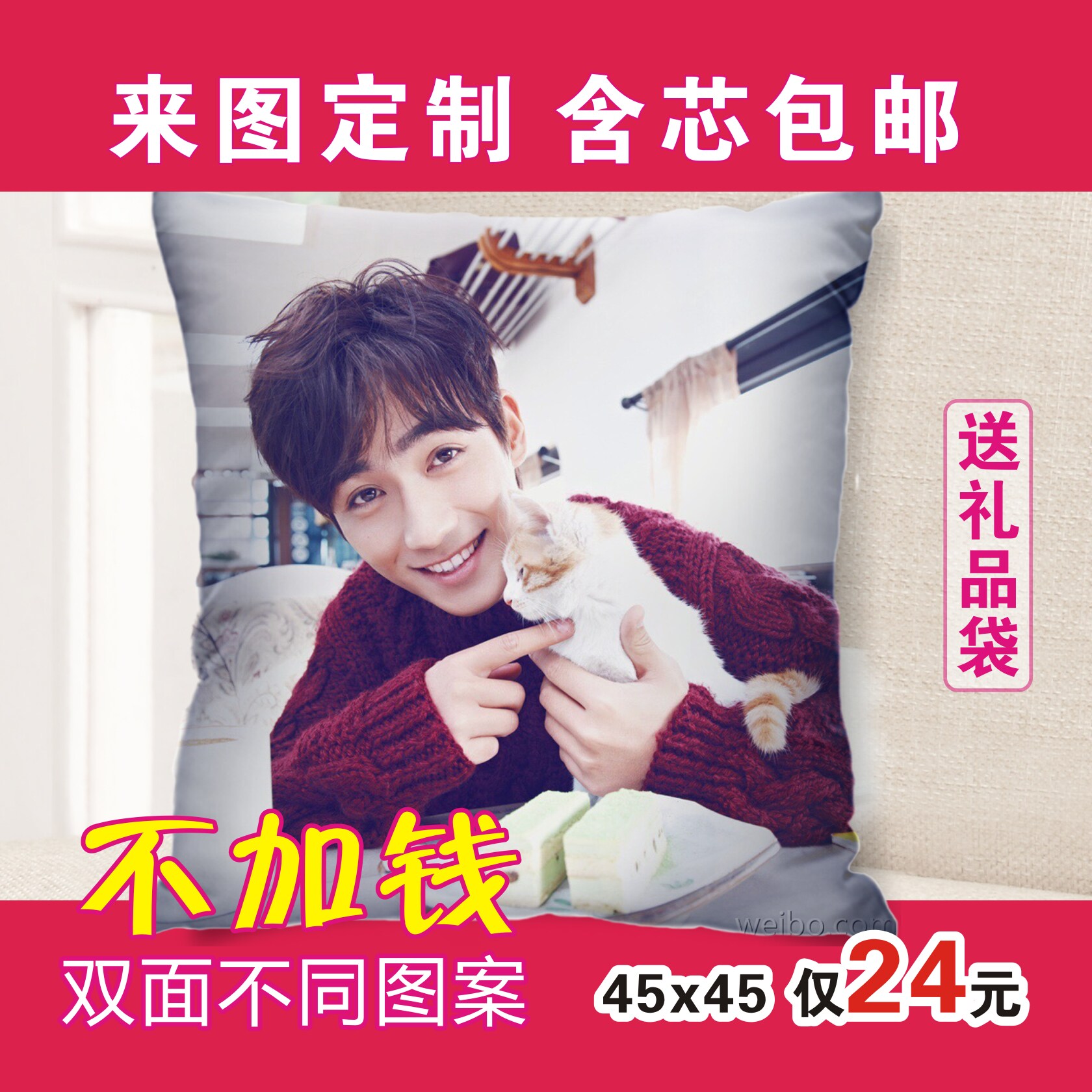 朱一龙周边抱枕来图定制定做照片镇魂同款DIY创意个性学生日礼物