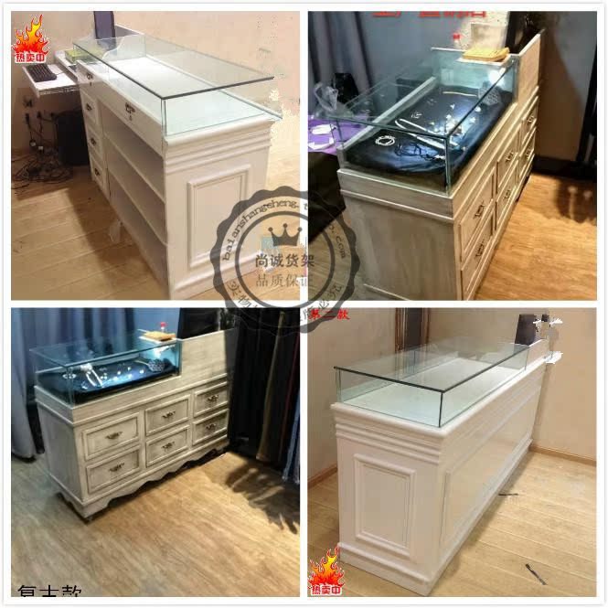 饰品柜台服装店收银台烤漆接待吧台桌美容院展柜 玻璃复古前台|ruв категории коммерческий/офисная мебель, полки/витрина, бутик - витрина/витрина - от Buy2taobao.com для оказания профессиональной услуги покупки агента Taobao
