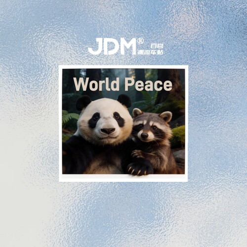 JDM世界和平熊猫浣熊贴纸汽车装饰贴夜间反光贴 World Peace车贴