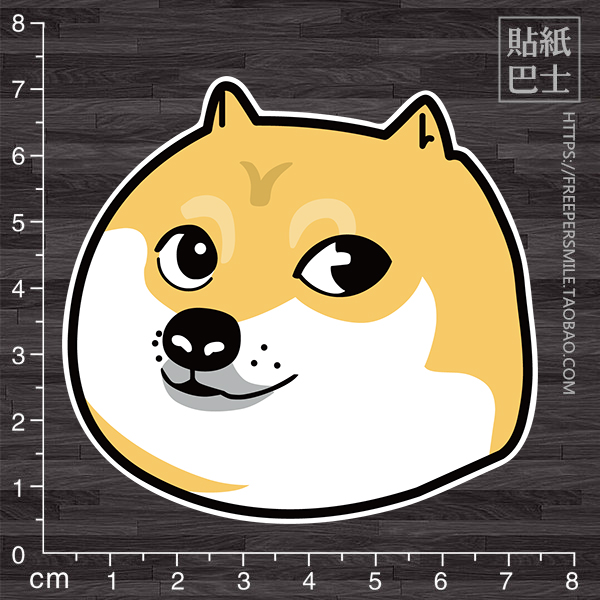 doge柴犬头像贴纸 表情包防水贴纸笔记本电脑贴纸摩托